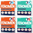 Fenomen Okul 2025 7. Sınıf Matematik + Paragraf A + B Serisi Soru Seti 4 Kitap