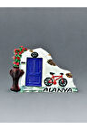 ALANYA Temalı Kabartma Polyester Magnet. 9cm x 6,5cm