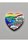 ALANYA Temalı Kabartma Polyester Magnet. 7cm x 7cm.