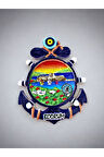 BODRUM Temalı Kabartmalı Polyester Magnet. 6,5cm x 8cm. Lacivert
