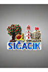 SIĞACIK Temalı Kabartmalı Polyester Magnet 7,5cm x 5,5cm Mavi