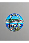 ÖLÜDENİZ Temalı Kabartmalı Polyester Magnet 7cm çap Mavi