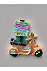 KUŞADASI / DAVUTLAR / SELÇUK / EFES Temalı Kabartmalı Polyester Magnet 6,5cm x 6,5cm Turuncu