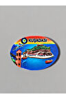 KUŞADASI Temalı Kabartmalı Polyester Magnet 7cm x 5cm Turuncu