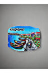 KUŞADASI Temalı Kabartmalı Polyester Magnet 6,5 cm x 5cm Mavi