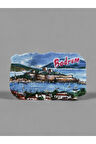 BODRUM Temalı Çatlatma Polyester Magnet 9,5cm x 6cm Lacivert