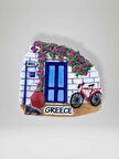 GREECE ( YUNANİSTAN ) Temalı Kabartmalı Polyester Magnet Buzdolabı Süsü 6,5cm x 6cm