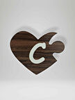 C Harfi (Sol Parça) – Ahşap Puzzle Kalp Harf Magnet – Buzdolabı Süsü – İkili Uyumlu (kod:992)