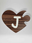 J Harfi (Sol Parça) – Ahşap Puzzle Kalp Harf Magnet – Buzdolabı Süsü – İkili Uyumlu (kod:1013)