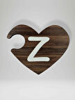 Z Harfi (Sağ Parça) – Ahşap Puzzle Kalp Harf Magnet – Buzdolabı Süsü – İkili Uyumlu (kod:1049)