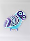 GÖLYAZI Temalı Polyester Kabartmalı Nazar Baykuş Magnet 5,5 x 9 cm  Dekoratif Hediyelik Buzdolabı Süsü  (kod:1266)