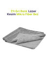 Profesyonel MikroFiber Bez  İki Gri Renk 40 x 40 cm - Lazer Kesim Kusursuz Parlaklık!