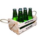 Barış Dizayn Doğal Ahşap Maden suyu soda Kasası Mini Çok Amaçlı Ağaç Ahşap Kasa şişelik Süslemelik Sepet