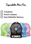 Mini Fan 3 Kademeli Portable Masaüstü Taşınabilir Şarj Edilebilir Fan Ofis İçi Kullanım