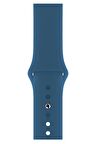 Watch 2 3 4 5 6 7 8 9 Se 42 44 45 49mm Uyumlu Spor Silikon Kordon Denim Mavi Kayış 