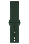 Watch 2 3 4 5 6 7 8 9 Se 42 44 45 49mm Uyumlu Spor Silikon Kordon Koyu Yeşil Kayış 