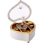 Mobgift Kalp Kurmalı Müzik Kutusu (Beyaz)