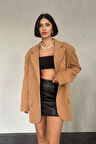 Oversize Ceket - Taba