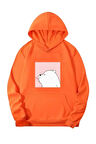 malkoçbey white bear baskılı kapüsonlu oversize unisex swetşhirt