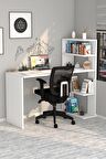 Çınar  Kitaplıklı Çalışma Masası Beyaz