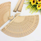 MOBGİFT Mobgift Hediyelik Asorti Ahşap Şık Serinletici Yelpaze 12'li PakeT