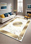 Gold Dijital Baskı Halı Kaymaz Tabanlı Yıkanabilir Halı Yolluk Salon Halısı 787