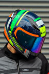 RAPID CHOS MAVİ NEON TURUNCU KASK