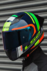 RAPID RACE CHOS MAVİ NEON TURUNCU KASK