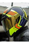 RAPID 2 EXTRA MAT NEON SARI-NAVY MAVİ KASK