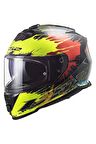 LS2 STORM 2 DROP SİYAH-SARI-KIRMIZI KASK