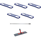 Cod-Ex Orlon Mavi Statik Toz Mop Takımı Seti - 80 Cm. - 5 Adet Mop + Mop Tutucu + Sap - 1 Takım
