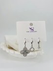 Rodyum Zirkon Taşlı Pirinç Üçlü Kombin Küpe - Kp00536