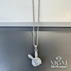 Rodyum Zirkon Taşlı Zincir Çelik Uç Kısmı Pirinç Kolyeler 40 + 5 Cm Uzatma Payı - Kl0135