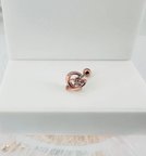 Rose Zirkon Taşlı Uç Kısmı : Pirinç Kıkırdak Bar Uzunluğu : 6 Mm / Bar Kalınlığı 0.8 Mm / Top Boyu 3