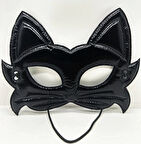 Siyah Renk Kumaş Malzemeden İmal Eva Kedi Maskesi 19X15 Cm