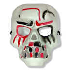 Beyaz Üzeri Rengarenk Korku Dişli Kafatası Maskesi 30X22 Cm