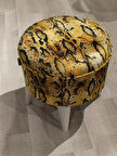 MERCAN MOBİLYA Leopar Desenli Puf Bernch 43 cm