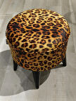 MERCAN MOBİLYA Leopar Desenli Puf Bench 43 cm