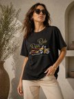 Livizmir Moda Motosiklet Baskılı Tişört Bisiklet Yaka Kısa Kol Yazlık T-Shirt - Siyah