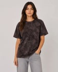 Livizmir Moda Yıkamalı Washed Effect Tişört Bisiklet Yaka Sokak Stil Kısa Kol T-Shirt - Siyah