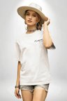 Livizmir Moda 30 Ağustos Zafer Bayramı Atatürk Temalı Oversize Bisiklet Yaka T-shirt - Beyaz