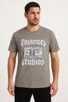 Bej Baskılı Erkek Tshirt