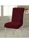 Bordo Bürümcük Esnek Kumaşlı Sandalye Örtüsü