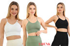 Murays form angel 3 lü kadın ip askılı pedli crop büstiyer