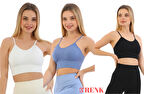 Murays form angel 3 lü kadın ip askılı pedli crop büstiyer