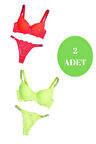 murays kadın 2 li taşlı neon sütyen takım