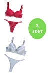 murays kadın 2 li taşlı sütyen takım