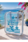 Mermaid Temalı Şeffaf Plaj Çantası – Su Geçirmez Yazlık Kadın Tatil Çantası
