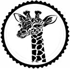 Miyrem Sevimli Zürafa Tasarım Sticker 50 x 50 cm