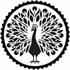 Miyrem Tavus Kuşu Tasarım 3.Model Sticker 40 x 40 cm